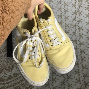 light yellow old skool vans
